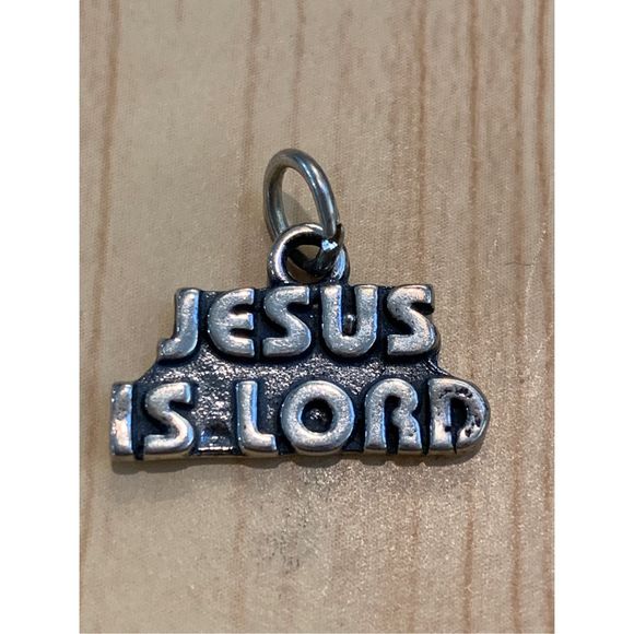 .925 Jesus Is Lord Sterling Silver Jewelry Charm - Picture 1 of 3